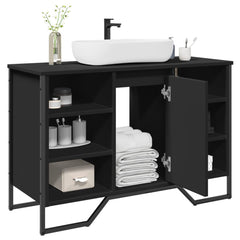 vidaXL Bathroom Sink Cabinet Black 91x35x60 cm Engineered Wood 1