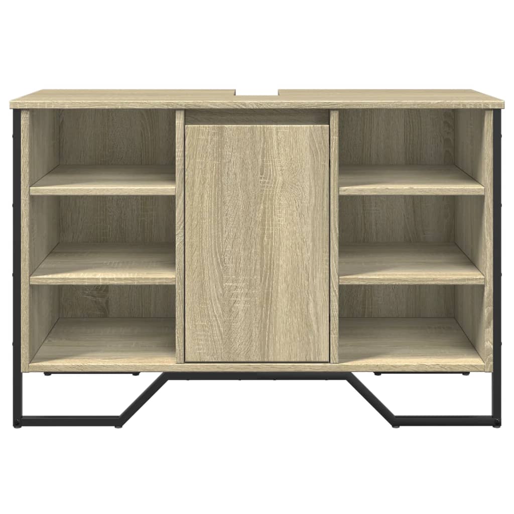 vidaXL Bathroom Sink Cabinet Sonoma Oak 91x35x60 cm Engineered Wood 4
