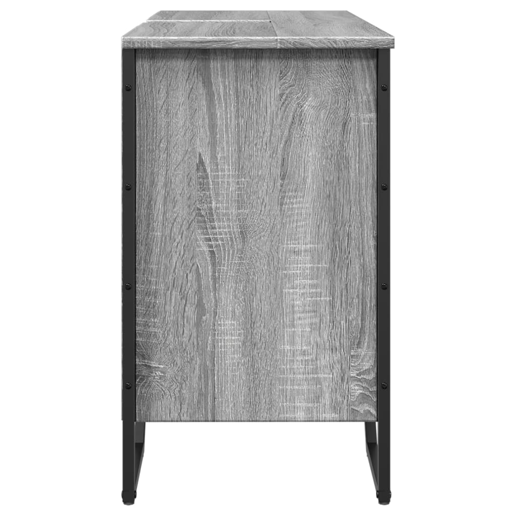 vidaXL Bathroom Sink Cabinet Grey Sonoma 91x35x60 cm Engineered Wood 5