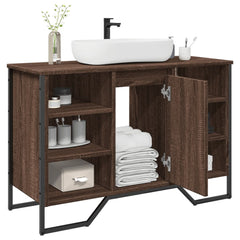 vidaXL Bathroom Sink Cabinet Brown Oak 91x35x60 cm Engineered Wood 1