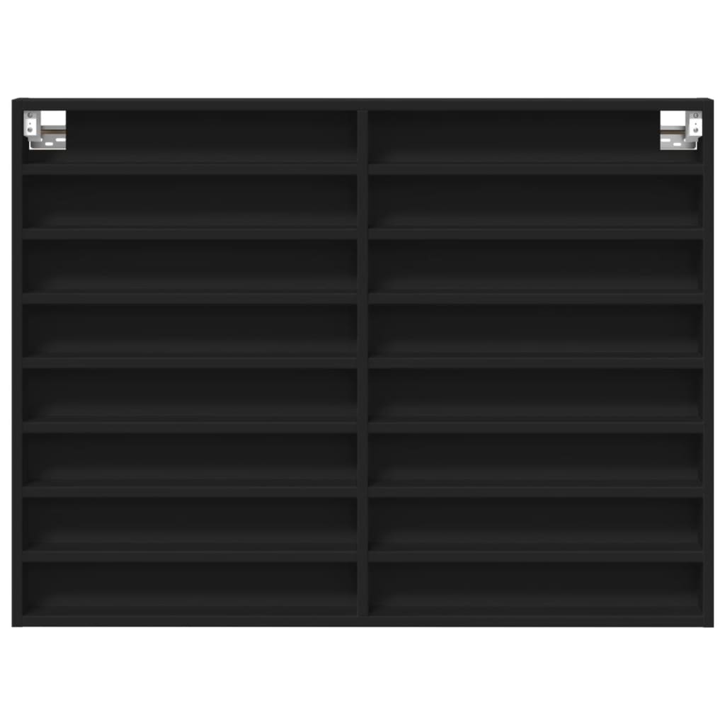 vidaXL Vitrine Cabinet Black 100x8.5x75 cm Engineered Wood 4