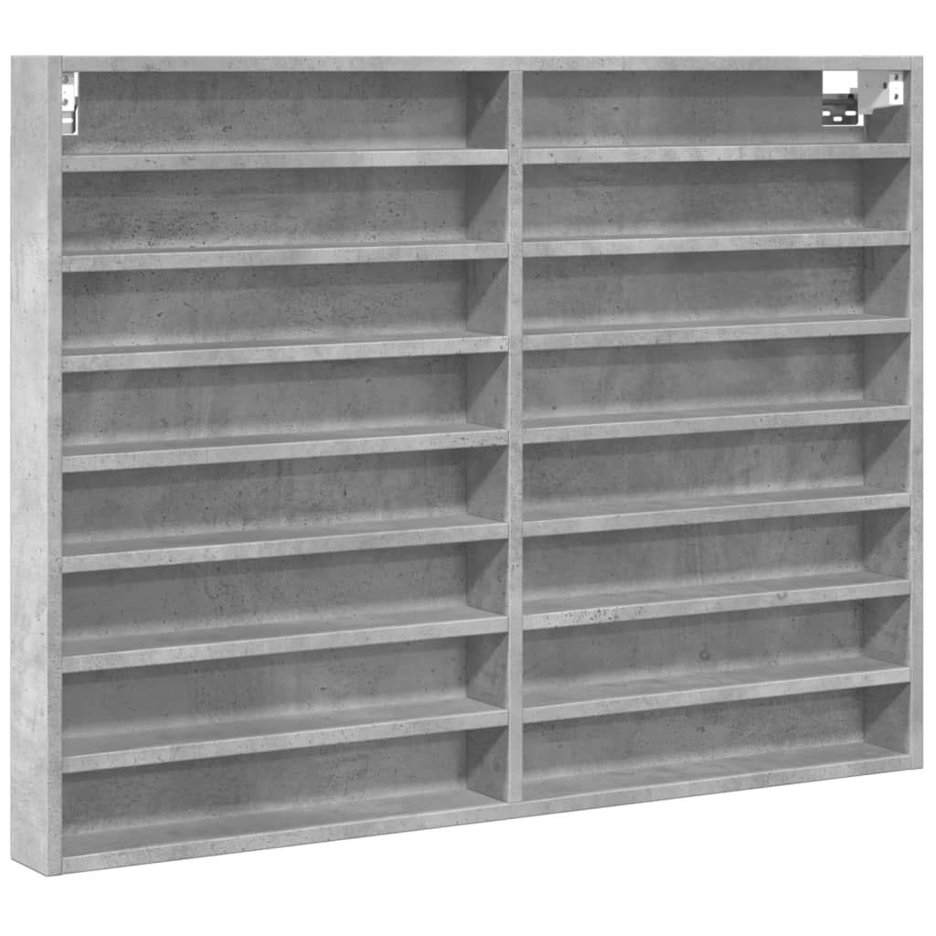 vidaXL Vitrine Cabinet Concrete Grey 100x8.5x75 cm Engineered Wood 2
