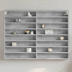 vidaXL Vitrine Cabinet Concrete Grey 100x8.5x75 cm Engineered Wood 1