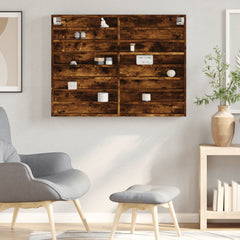 vidaXL Vitrine Cabinet Smoked Oak 100x8.5x75 cm Engineered Wood 3