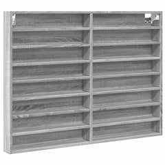 vidaXL Vitrine Cabinet Grey Sonoma 100x8.5x75 cm Engineered Wood 2