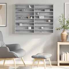 vidaXL Vitrine Cabinet Grey Sonoma 100x8.5x75 cm Engineered Wood 3