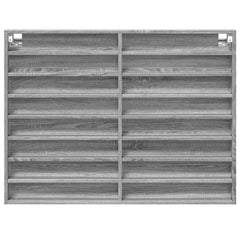 vidaXL Vitrine Cabinet Grey Sonoma 100x8.5x75 cm Engineered Wood 4