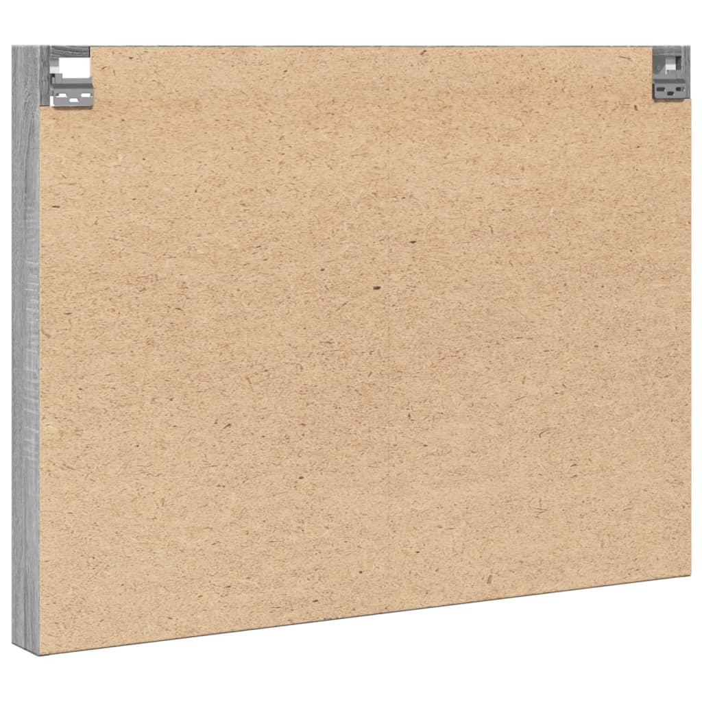 vidaXL Vitrine Cabinet Grey Sonoma 100x8.5x75 cm Engineered Wood 6