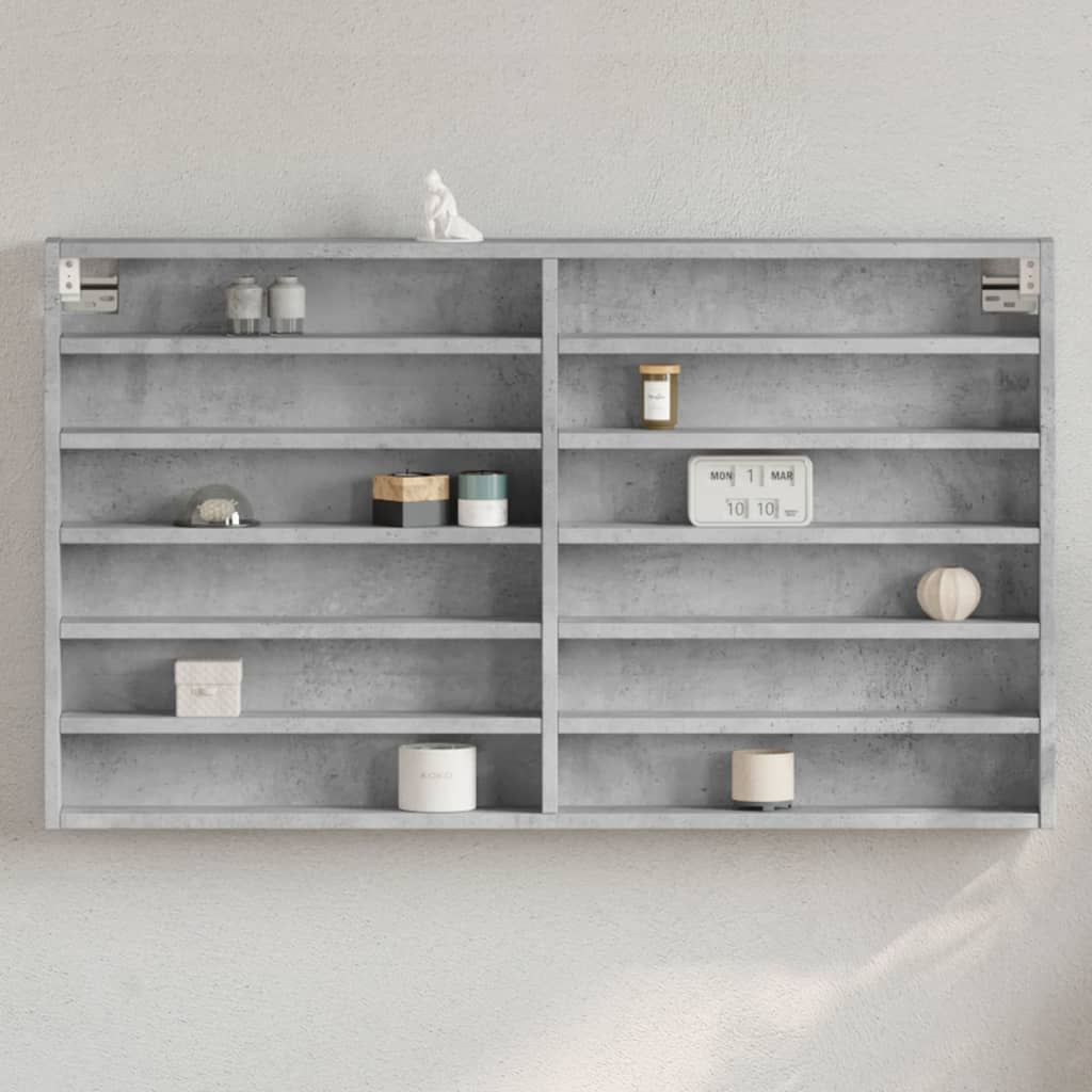 vidaXL Vitrine Cabinet Concrete Grey 100x8.5x58 cm Engineered Wood 1