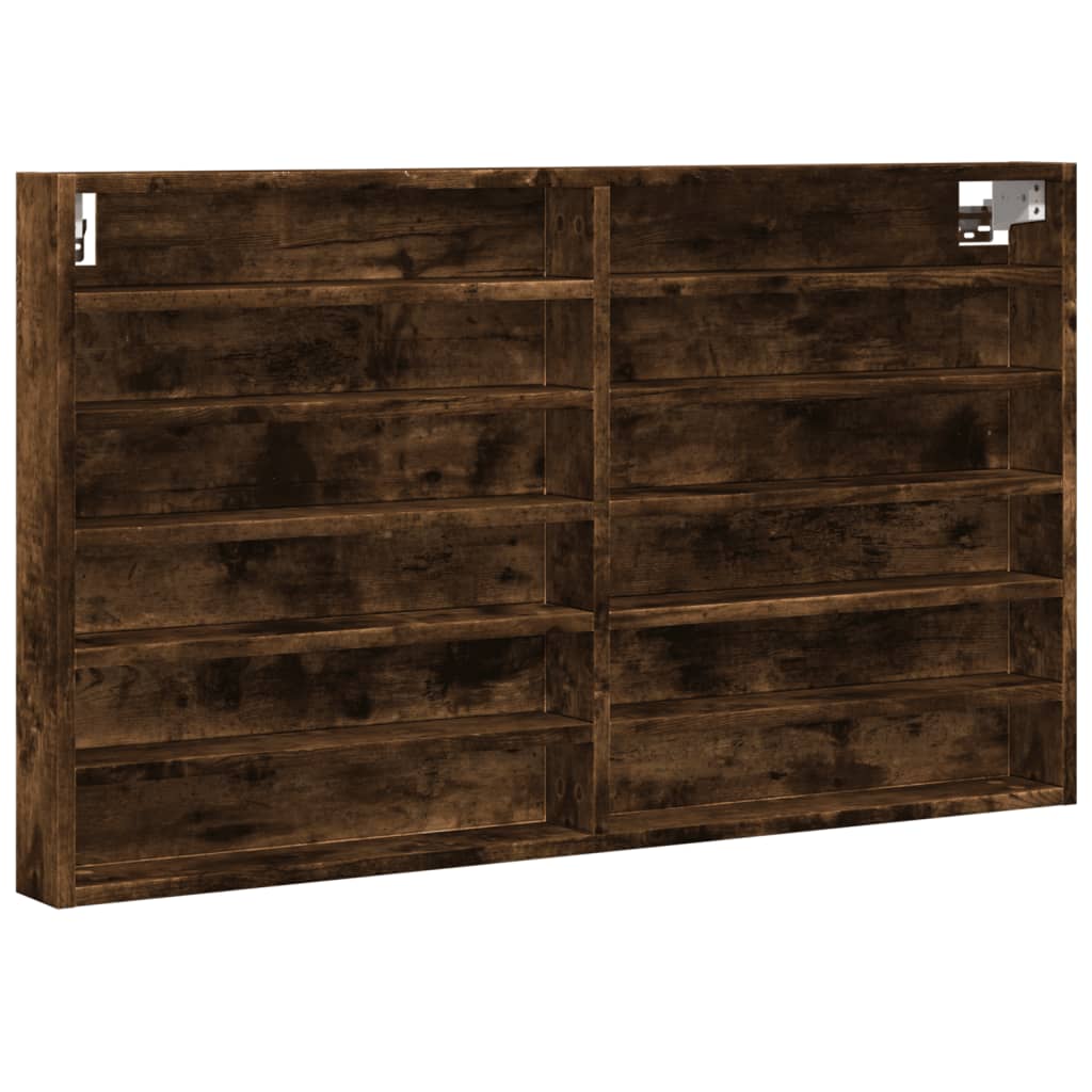 vidaXL Vitrine Cabinet Smoked Oak 100x8.5x58 cm Engineered Wood 2