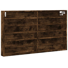 vidaXL Vitrine Cabinet Smoked Oak 100x8.5x58 cm Engineered Wood 2