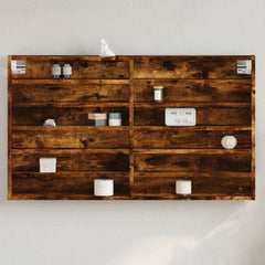 vidaXL Vitrine Cabinet Smoked Oak 100x8.5x58 cm Engineered Wood 1