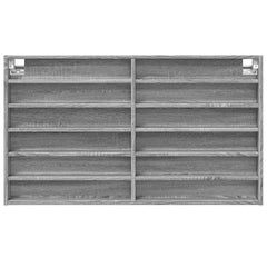 vidaXL Vitrine Cabinet Grey Sonoma 100x8.5x58 cm Engineered Wood 4