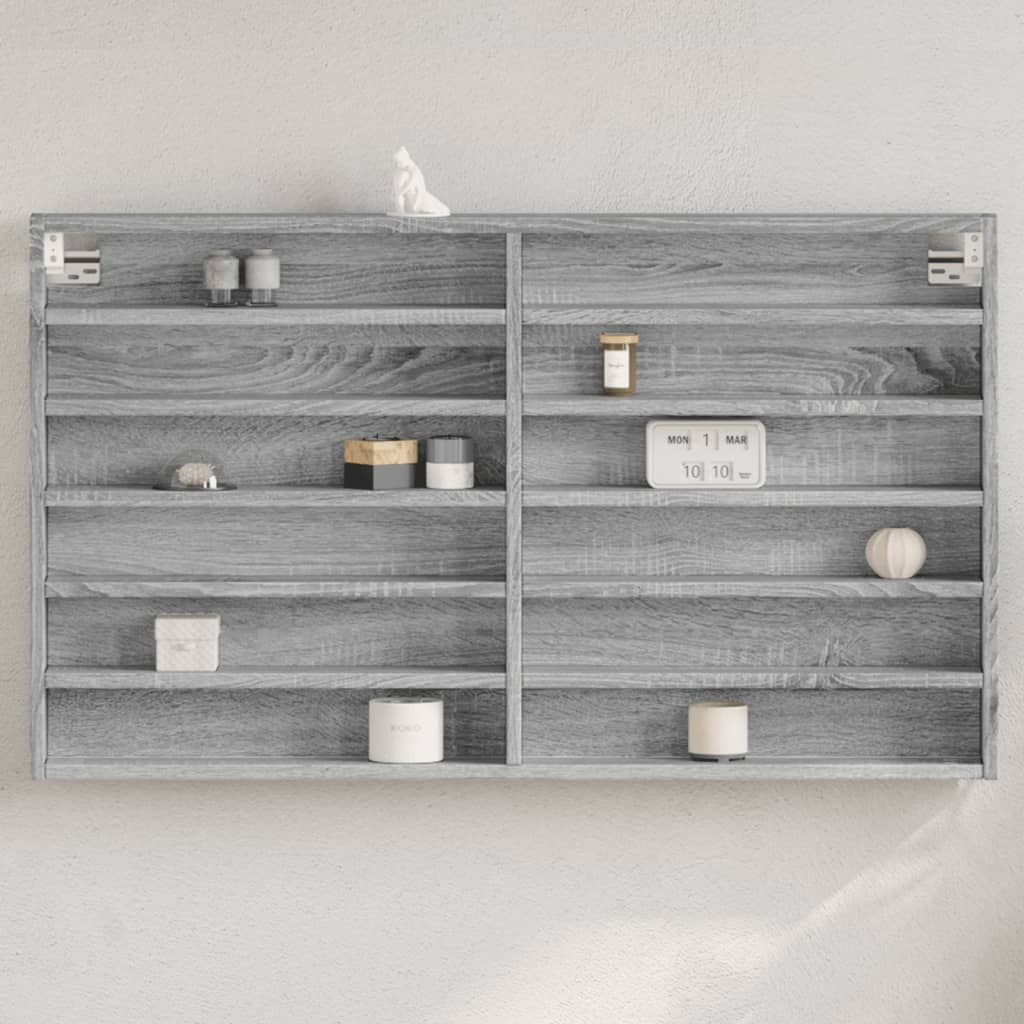 vidaXL Vitrine Cabinet Grey Sonoma 100x8.5x58 cm Engineered Wood 1