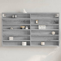 vidaXL Vitrine Cabinet Grey Sonoma 100x8.5x58 cm Engineered Wood 1