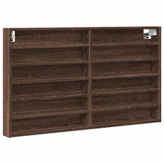 vidaXL Vitrine Cabinet Brown Oak 100x8.5x58 cm Engineered Wood 2