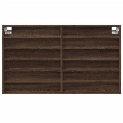 vidaXL Vitrine Cabinet Brown Oak 100x8.5x58 cm Engineered Wood 4