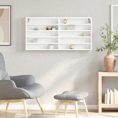 vidaXL Vitrine Cabinet White 100x8.5x50 cm Engineered Wood 3