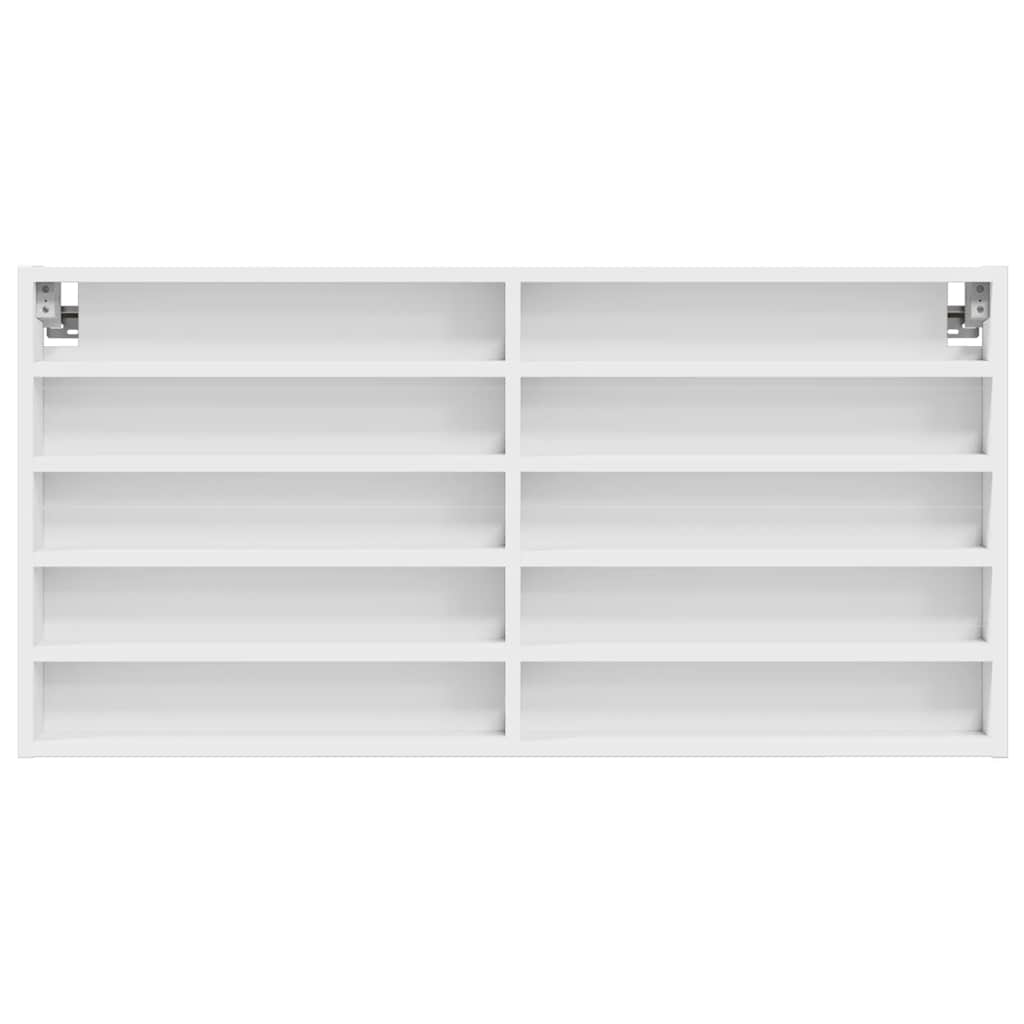 vidaXL Vitrine Cabinet White 100x8.5x50 cm Engineered Wood 4