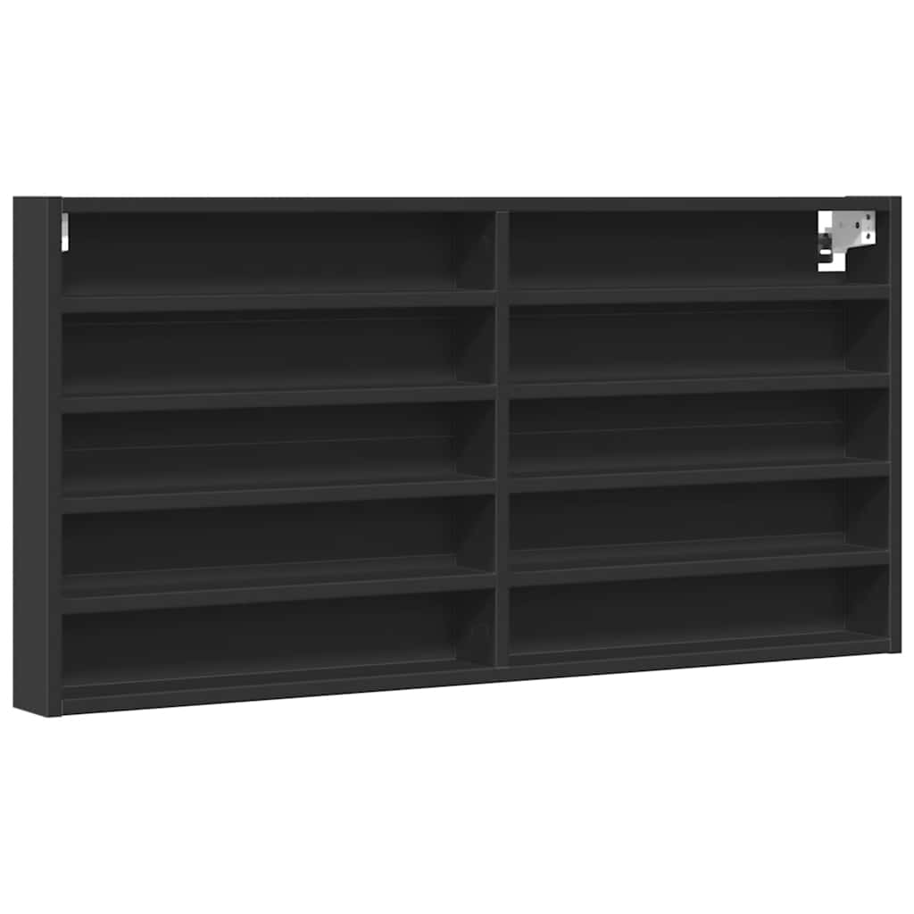 vidaXL Vitrine Cabinet Black 100x8.5x50 cm Engineered Wood 2