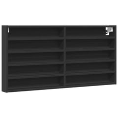 vidaXL Vitrine Cabinet Black 100x8.5x50 cm Engineered Wood 2