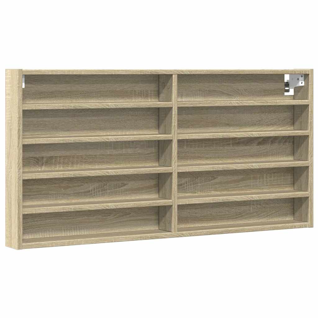 vidaXL Vitrine Cabinet Sonoma Oak 100x8.5x50 cm Engineered Wood 2