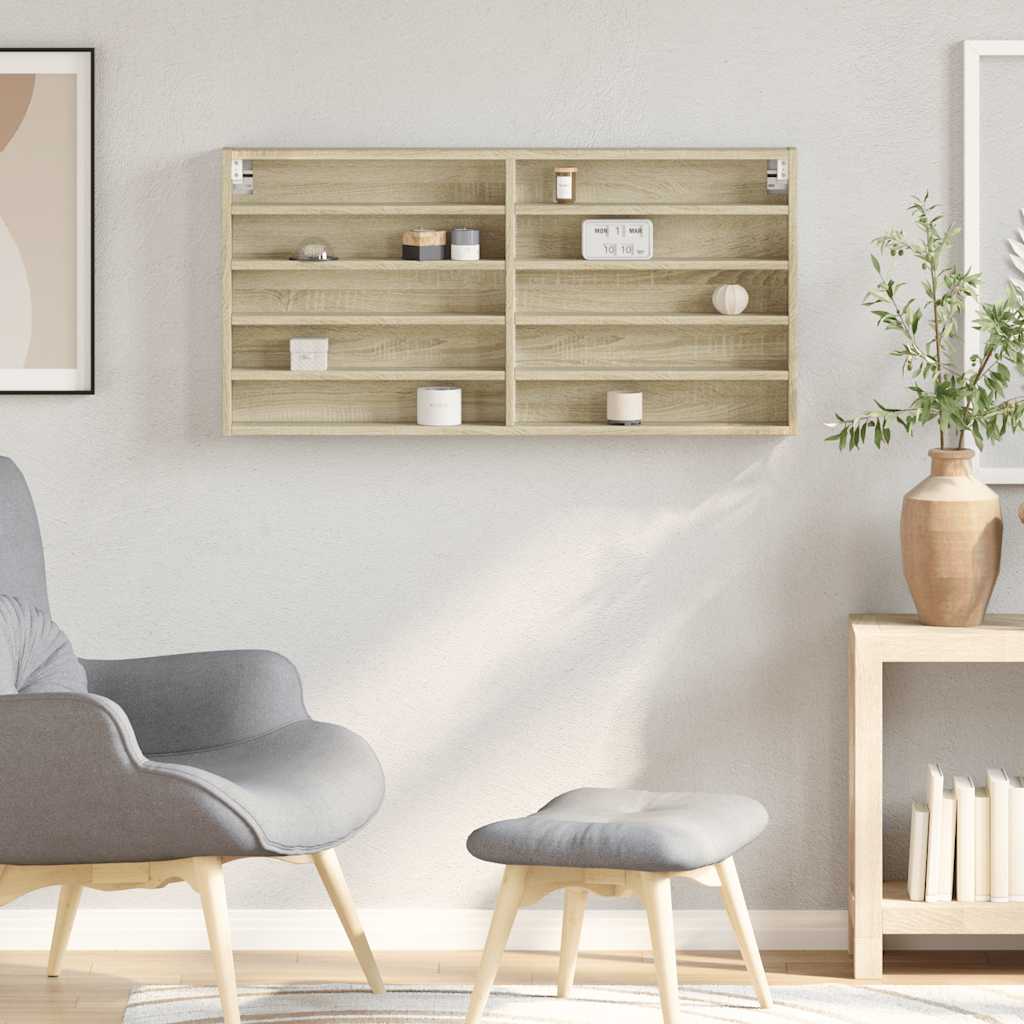 vidaXL Vitrine Cabinet Sonoma Oak 100x8.5x50 cm Engineered Wood 3