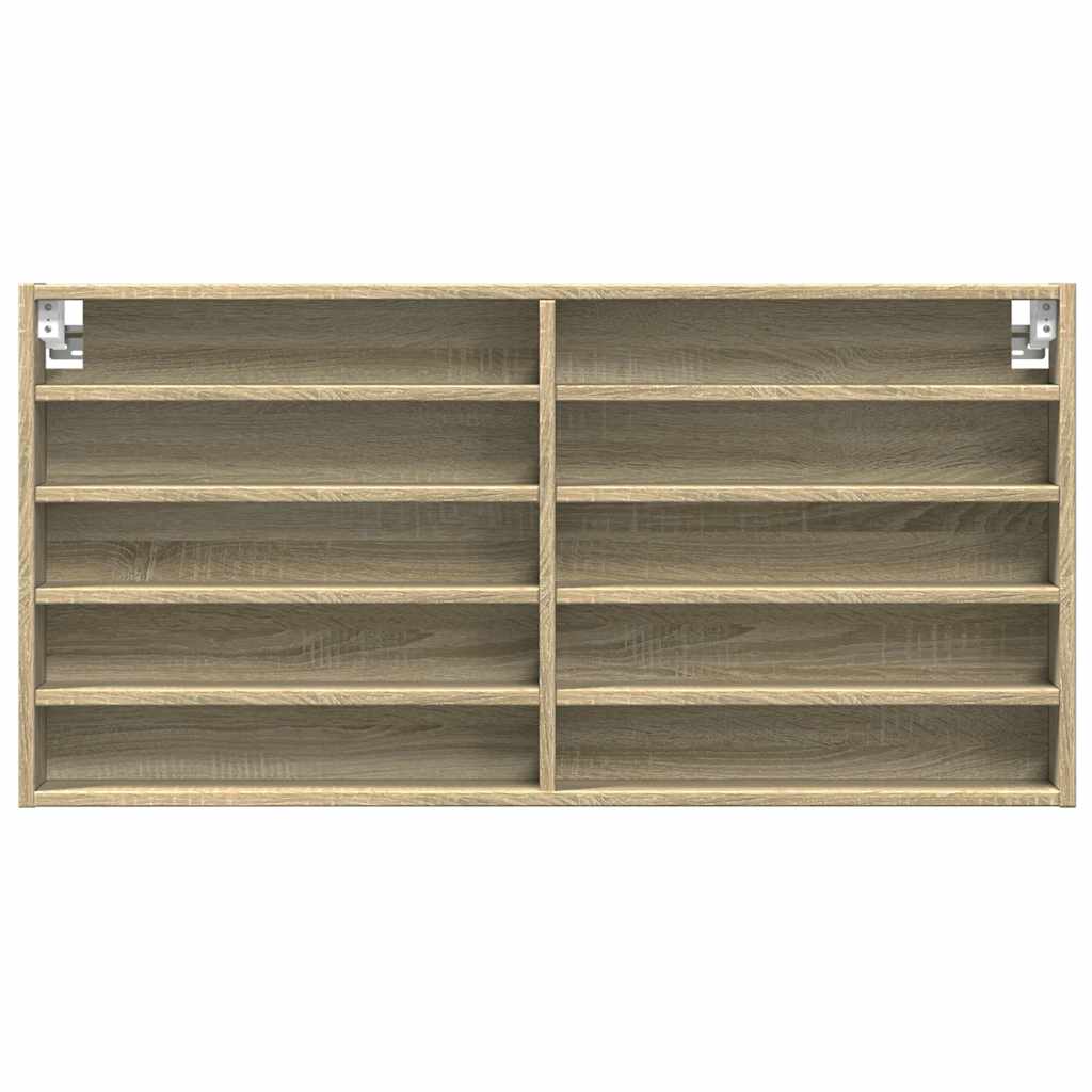 vidaXL Vitrine Cabinet Sonoma Oak 100x8.5x50 cm Engineered Wood 4