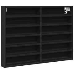vidaXL Vitrine Cabinet Black 80x8.5x58 cm Engineered Wood 2