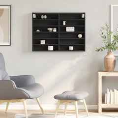vidaXL Vitrine Cabinet Black 80x8.5x58 cm Engineered Wood 3