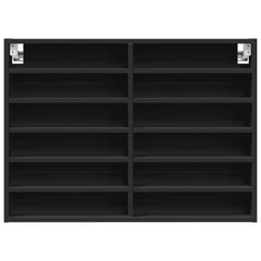 vidaXL Vitrine Cabinet Black 80x8.5x58 cm Engineered Wood 4