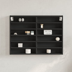 vidaXL Vitrine Cabinet Black 80x8.5x58 cm Engineered Wood 1