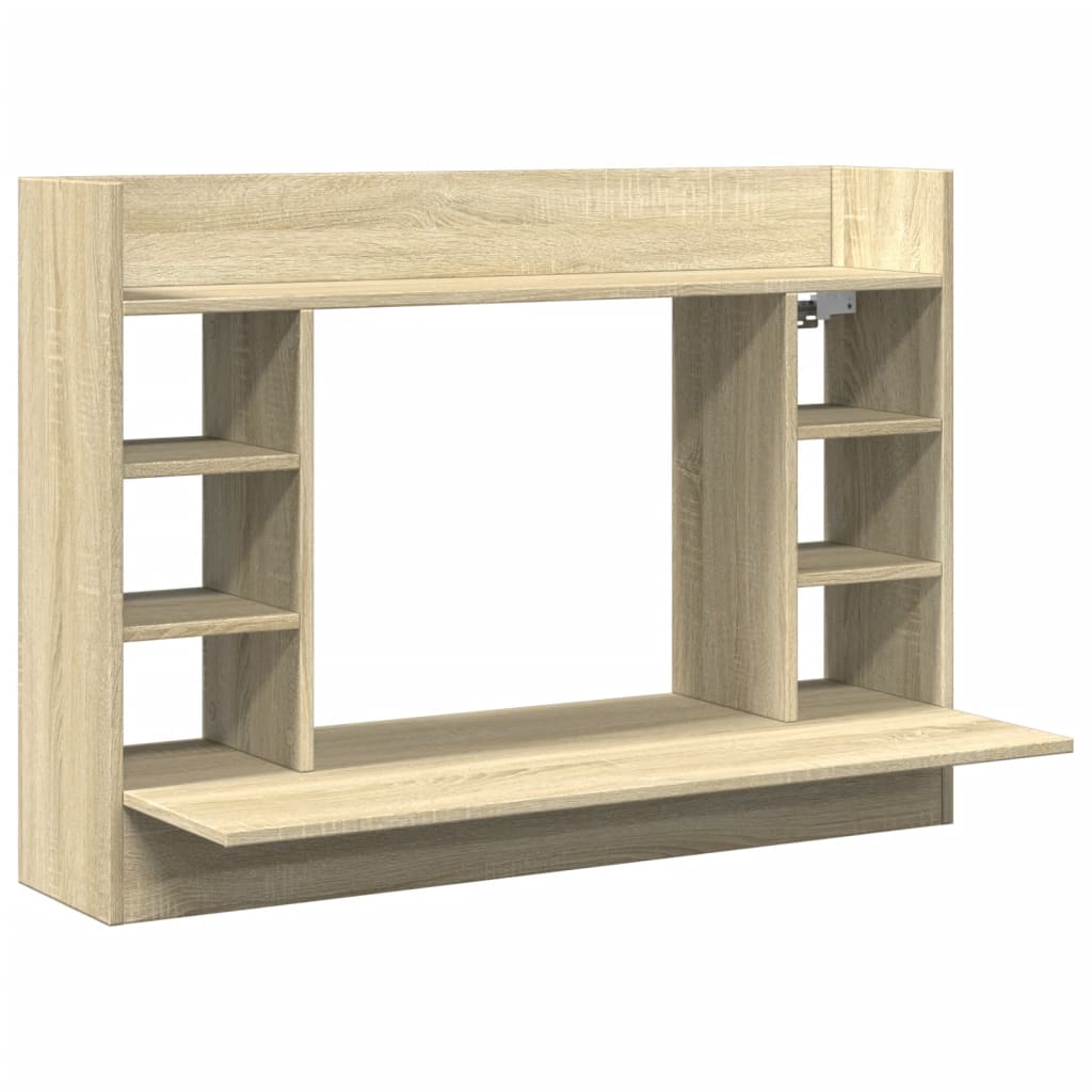 Wall-Mounted Desk 105x48x75 cm Engineered Wood Sonoma oak