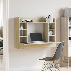 Wall-Mounted Desk 105x48x75 cm Engineered Wood Sonoma oak