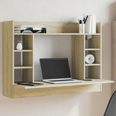 Wall-Mounted Desk 105x48x75 cm Engineered Wood Sonoma oak