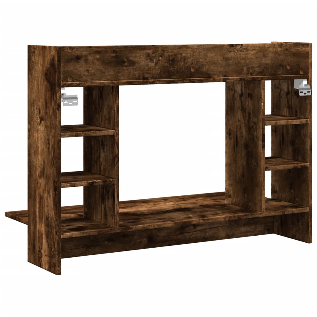 vidaXL Wall-Mounted Desk Smoked Oak 105x48x75 cm Engineered Wood 6