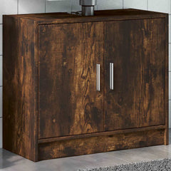 vidaXL Sink Cabinet Smoked Oak 63x29x55 cm Engineered Wood 1