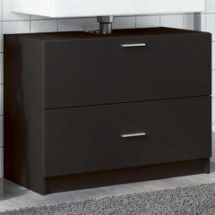 Sink Cabinet Engineered Wood 78 x 37 x 59 cm Black
