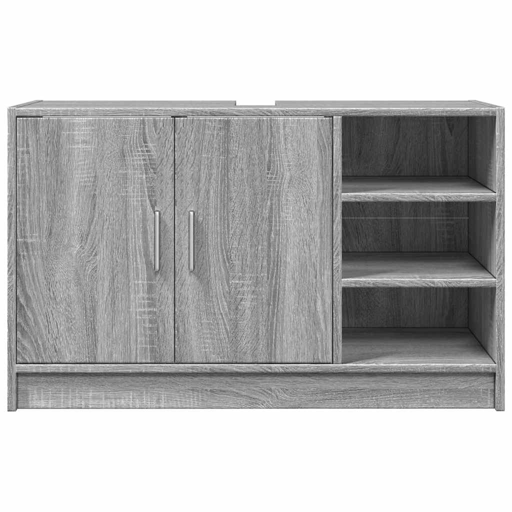 vidaXL Sink Cabinet Grey Sonoma 90x29x55 cm Engineered Wood 4