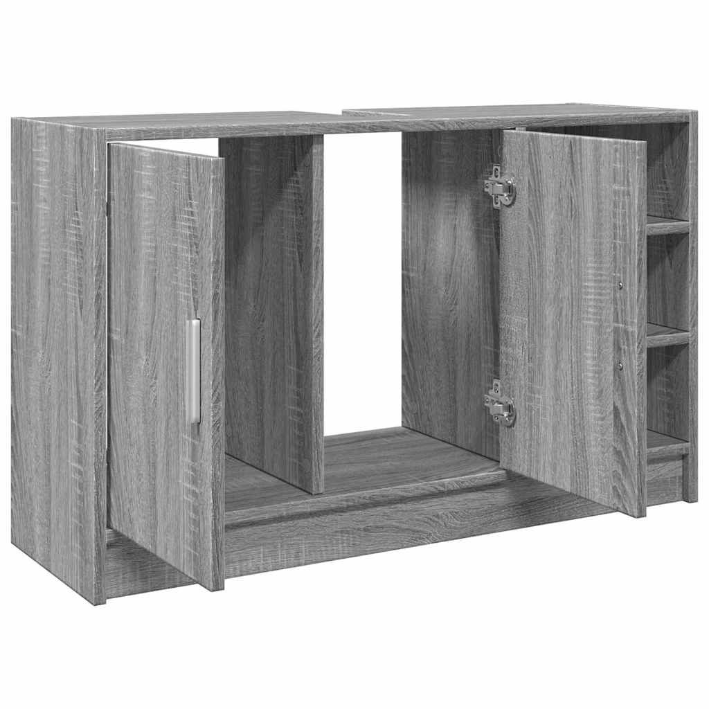 vidaXL Sink Cabinet Grey Sonoma 90x29x55 cm Engineered Wood 5