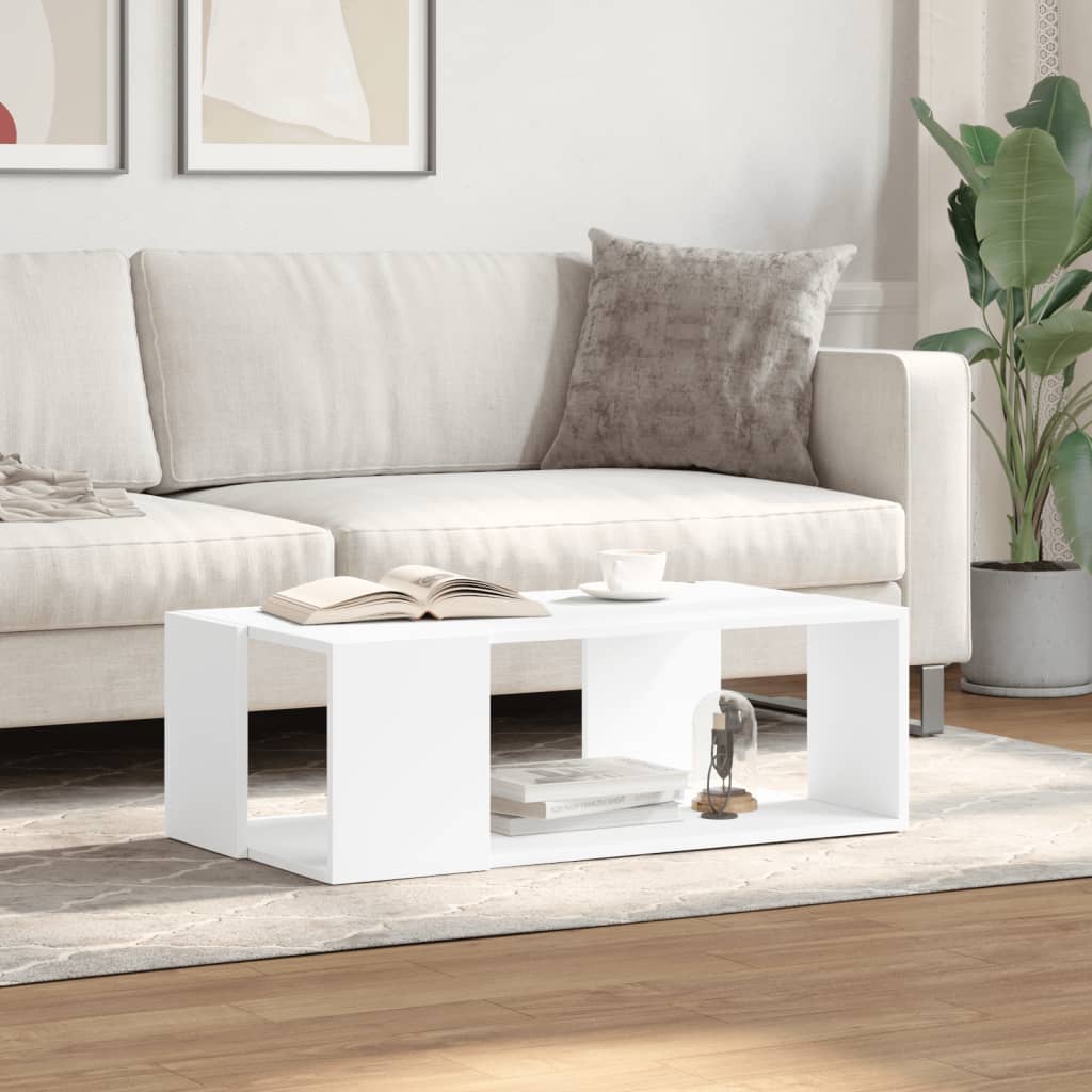 vidaXL Coffee Table White 89.5x48x30 cm Engineered Wood 3