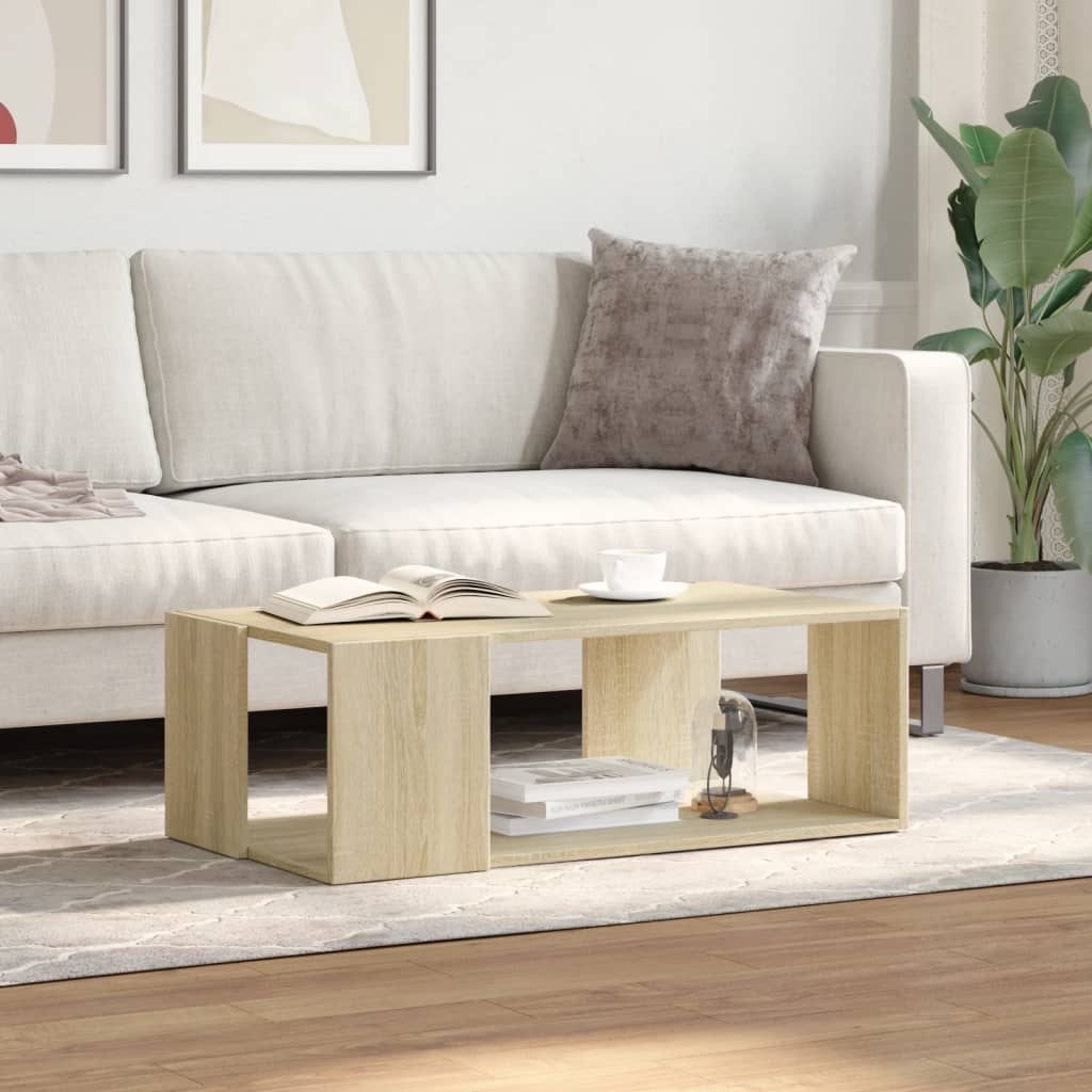 vidaXL Coffee Table Sonoma Oak 89.5x48x30 cm Engineered Wood 3