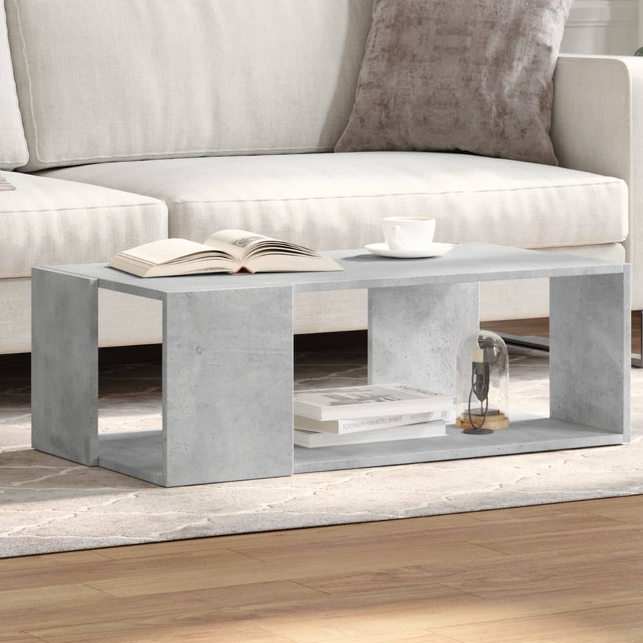 vidaXL Coffee Table Concrete Grey 89,5x48x30 cm Engineered Wood 1