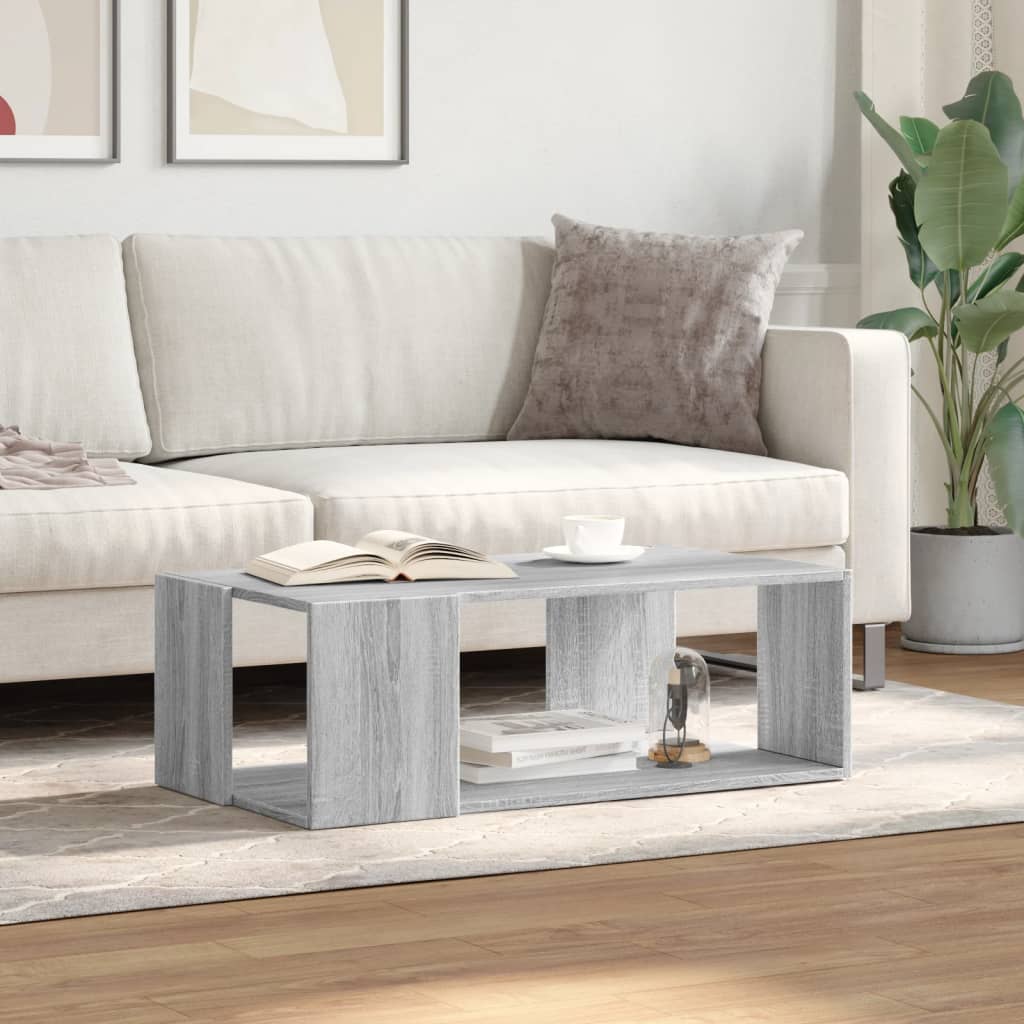 vidaXL Coffee Table Grey Sonoma 89.5x48x30 cm Engineered Wood 3