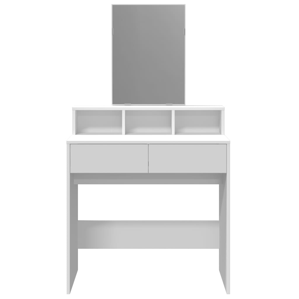 vidaXL Dressing Table with Mirror White 80x41x144.5 cm 4