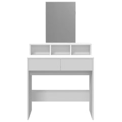 vidaXL Dressing Table with Mirror White 80x41x144.5 cm 4