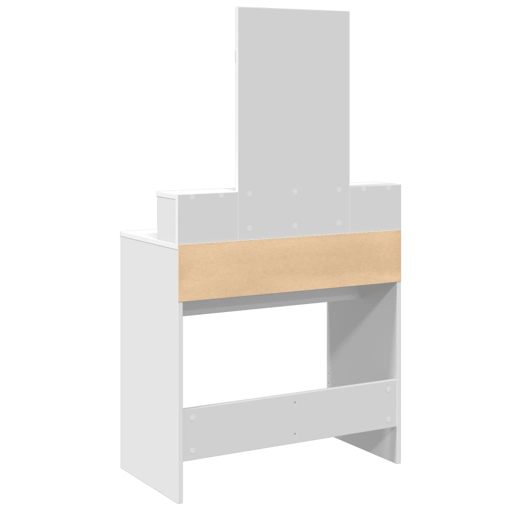vidaXL Dressing Table with Mirror White 80x41x144.5 cm 6