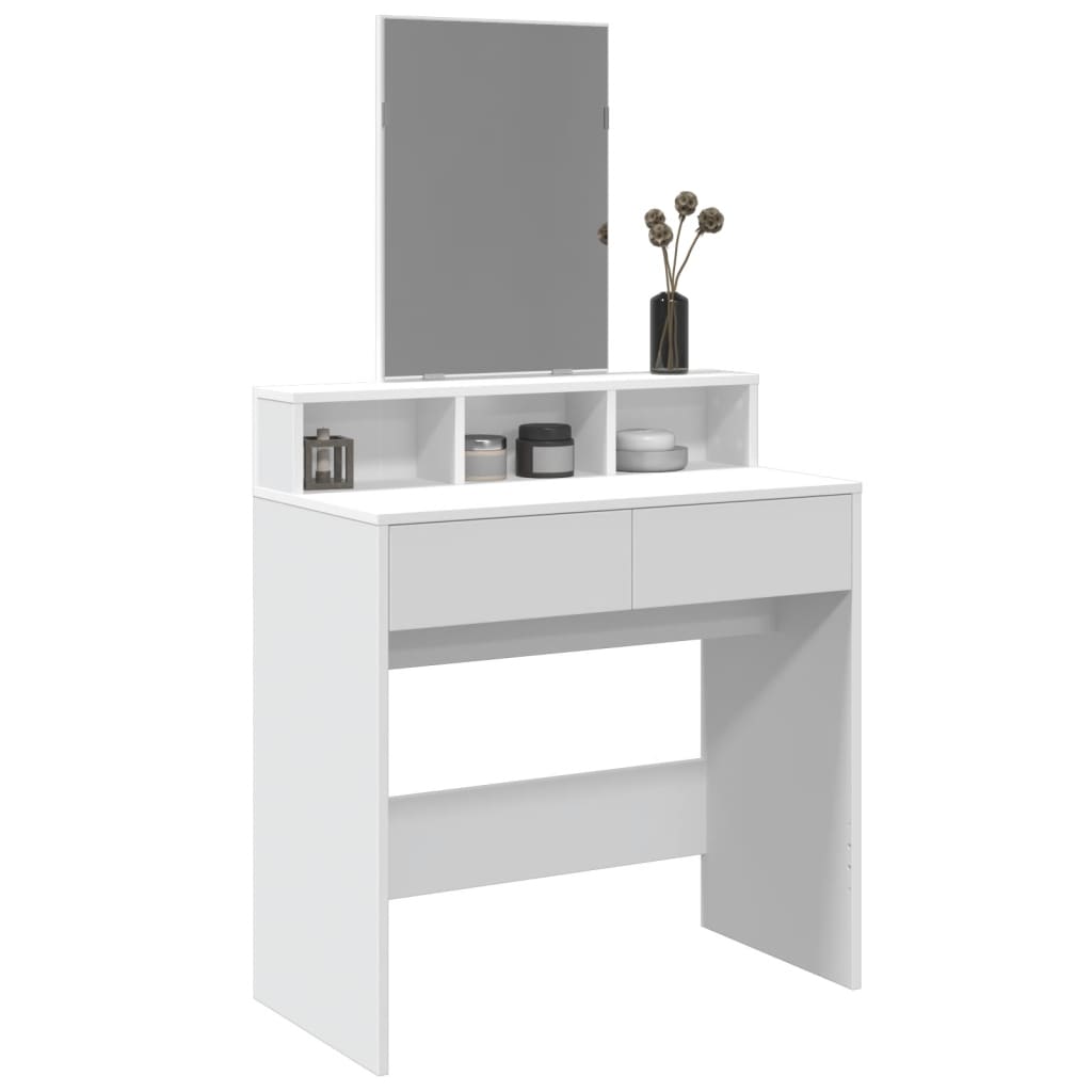 vidaXL Dressing Table with Mirror White 80x41x144.5 cm 1