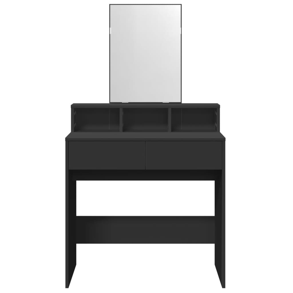 vidaXL Dressing Table with Mirror Black 80x41x144.5 cm 4