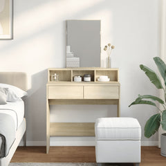 vidaXL Dressing Table with Mirror Sonoma Oak 80x41x144.5 cm 3